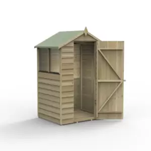 Image of Forest Garden 4X3 Ft Apex Overlap Wooden Shed With Floor (Base Included)