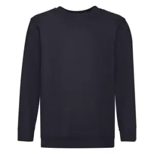 Image of Fruit Of The Loom Childrens Unisex Set In Sleeve Sweatshirt (3-4) (Deep Navy)