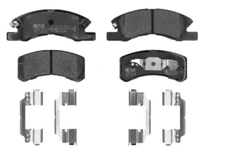 Image of MEYLE 025 242 2914/W Brake pad set Front Axle, with acoustic wear warning, Original Quality, with anti-squeak plate Brake Pad Set,disc brake (402)