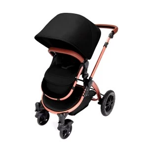 image of Ickle Bubba Stomp V4 i-Size Travel System with Isofix Base - Midnight on Bronze with Tan Handles