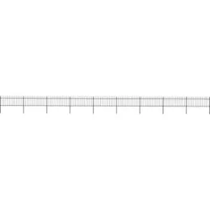Image of Garden Fence with Spear Top Steel 15.3x0.8 m Black Vidaxl Black