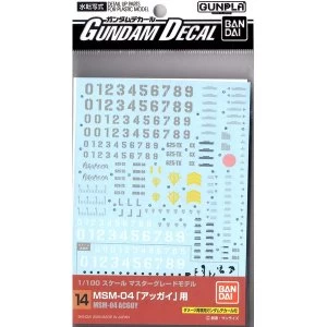 Bandai Hobby Gundam 14 MG Agguy Decal