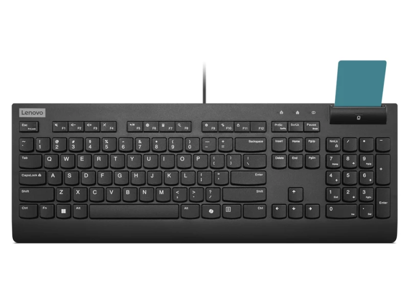 Image of Lenovo Smartcard Wired II keyboard Home/Office USB UK English Black