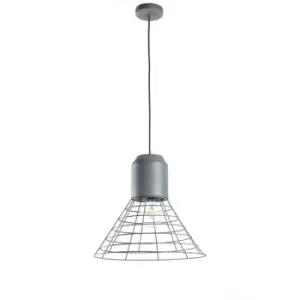 Image of Onli Jerry Wide Wire Frame Pendant Ceiling Light, Urban Grey