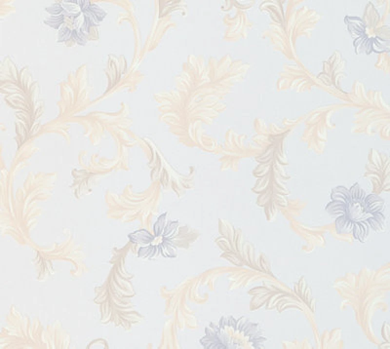 Image of Galerie Neapolis 3 Blue Acanthus Trail Embossed Wallpaper