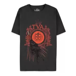 Image of Marvel Comics Loki Time Variance Authority Logo Mens Medium T-Shirt - Black