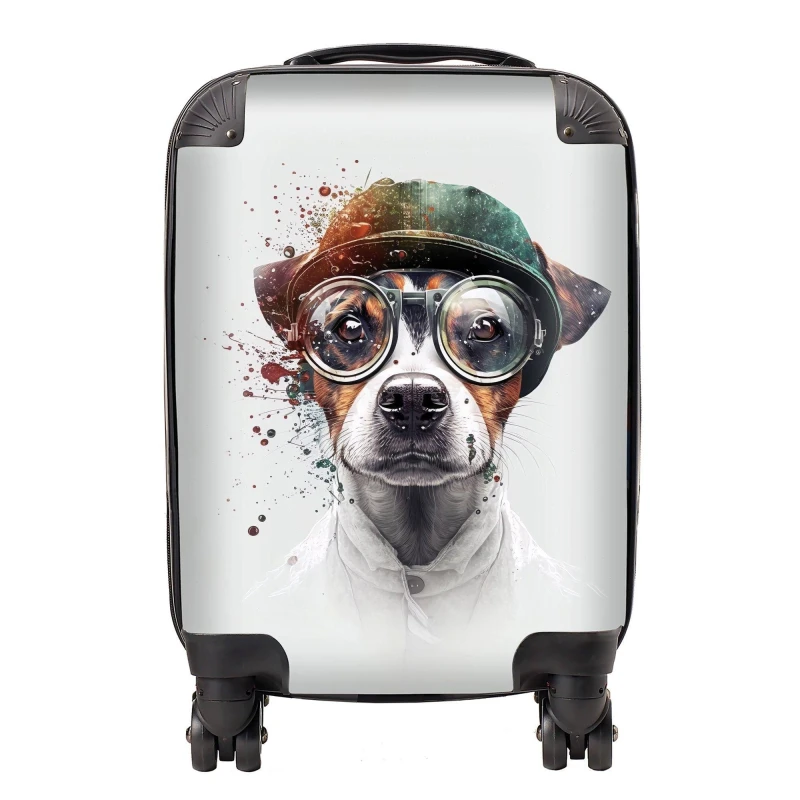 Image of Warren Reed - Designer Jack Russell Terrier Dog Splashart Suitcase Size: Small Multicolor Unisex Small