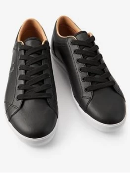 Image of Fred Perry Baseline Leather Trainer, Black, Size 10, Men