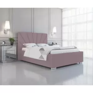 image of Khuduro Bed King Plush Velvet Pink