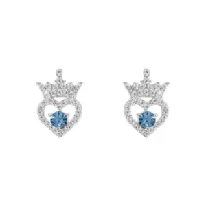 image of Disney Princess Sterling Silver Birthstone Crown Earrings ? December E906315RDECL