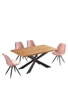 image of 'Sofia Duke' LUX Dining Set with a Table & Chairs Set of 4