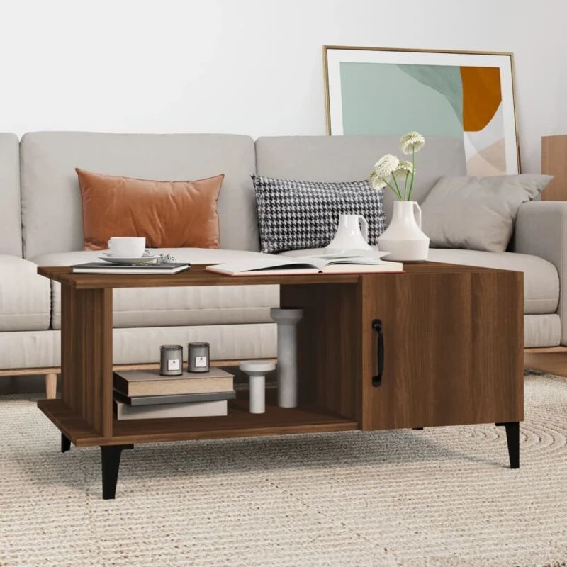 Image of VIDAXL Coffee Table Brown Oak 90x50x40cm Engineered Wood Vidaxl 8720287086550
