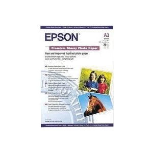 Image of Epson Premium A3 250gm2 Glossy Photo Paper White 1 Pack of 20 Sheets