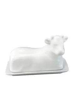 image of Apollo Cow Butter Dish, Large, White