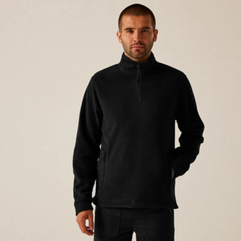 Image of (L, Black) Regatta Great Outdoors Unisex Thor Overhead Half Zip Anti-Pill Fleece Sweater (170 GSM)