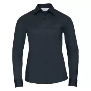 Image of Russell Collection Ladies/Womens Long Sleeve Shirt (3XL) (French Navy)