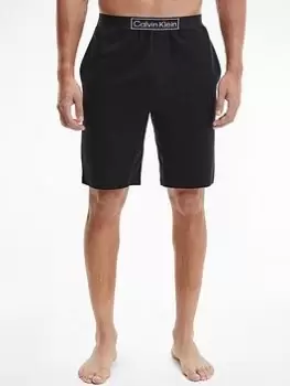 image of Calvin Klein Box Logo Lounge Shorts, Black Size M Men