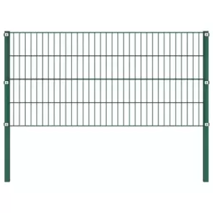 image of Vidaxl Fence Panel With Posts Iron 1.7x0.8 M Green