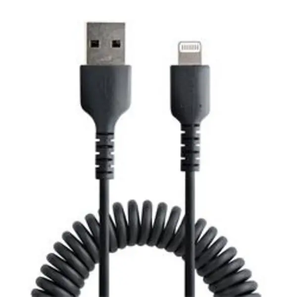 image of StarTech.com USB to Lightning Cable Coiled RUSB2ALT1MBC