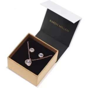 image of Ladies Karen Millen Crystal Dot Logo Stud Set