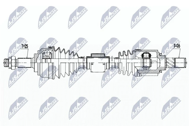 Image of NTY NPW-NS-138 Drive shaft Front Axle Right Drive Shaft (13)