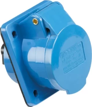 Image of KnightsBridge 240V IP44 16A Angled Panel Mount Socket 2P+E