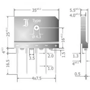 Image of Diode bridge Diotec DBI25 04A SIL 5 400 V 25 A