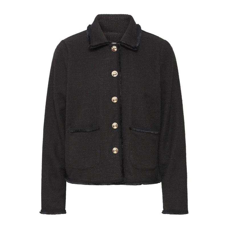 Image of Ichi Womens jacket Ichi Kate Fringe Noir Female L