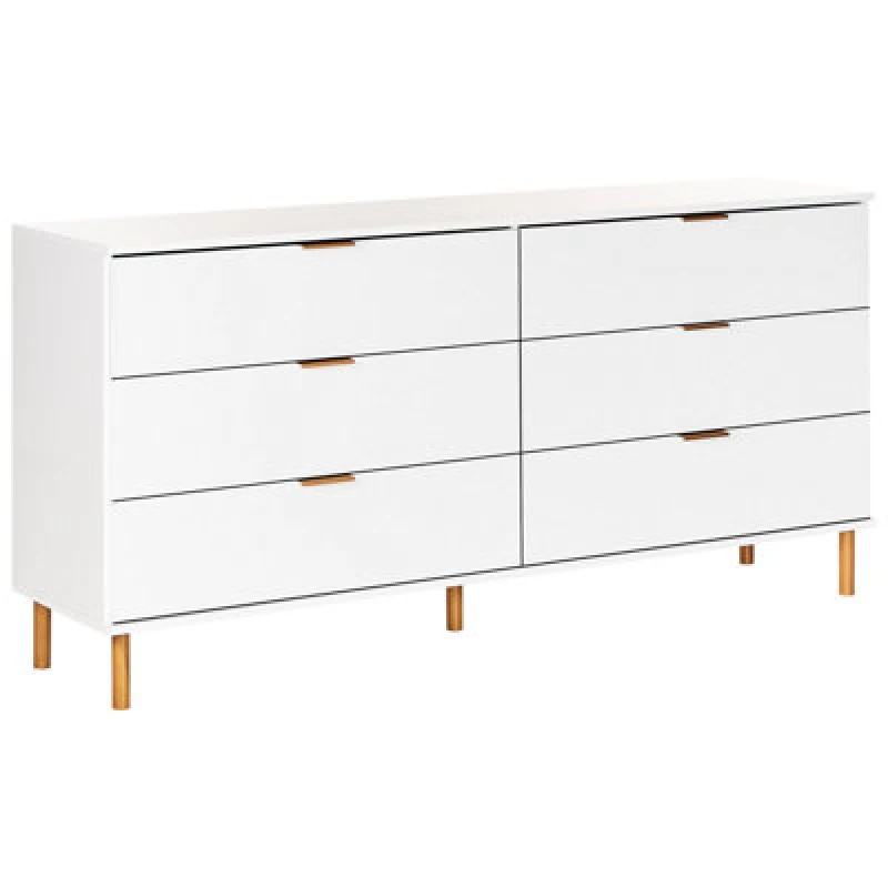 Image of Beliani Minimalist 6 Drawer Chest Walpole White