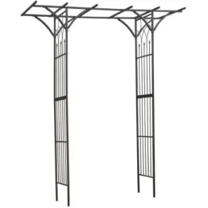 Garden Arch Metal 114x66x232cm Black Nature Black