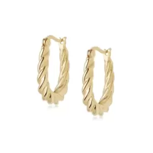 image of Daisy London Jewellery 18ct Gold Plated Sterling Silver Stacked Rope Creole Hoop Earrings 18Ct Gold Plate