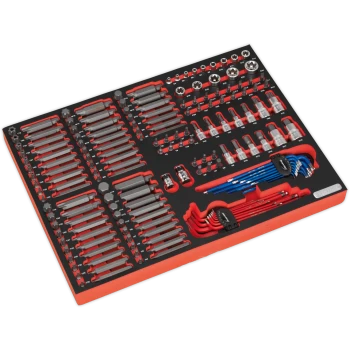 image of Sealey TBTP07 177 Piece Screwdriver Bit and Socket Set in Module Tray 1/4"