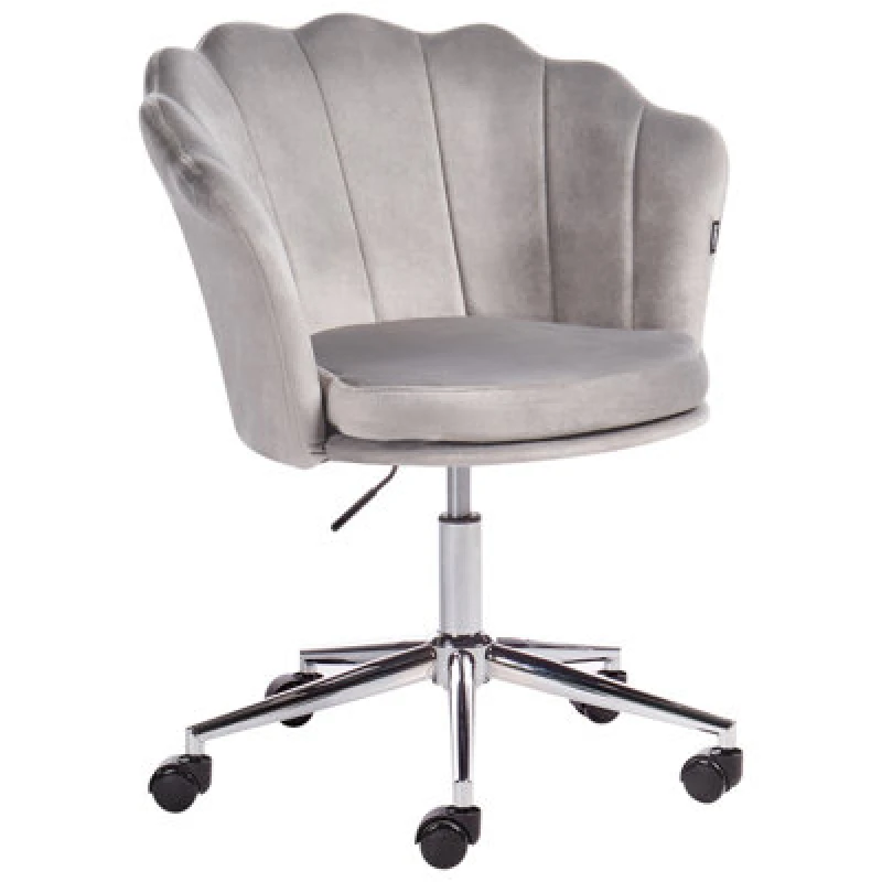 Image of Beliani Desk Chair Monticello Velvet Grey