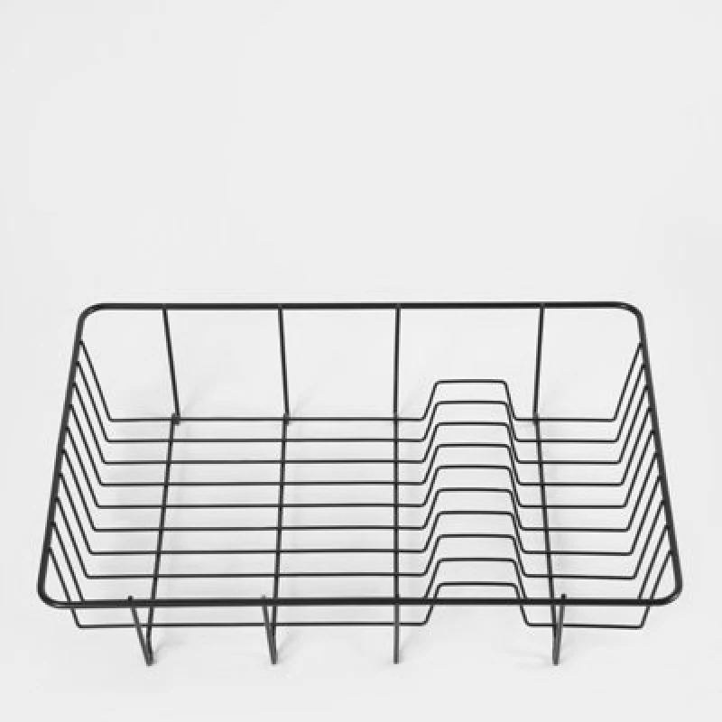 Image of OHS OHS Dish Drainer Plate Rack Kitchen Large Rinse Basket Utsensil Pots in Black One Size Unisex 5027434184576