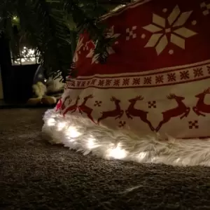 Image of 60cm LED Snowflake & Reindeer Christmas Tree Collar in Red and White