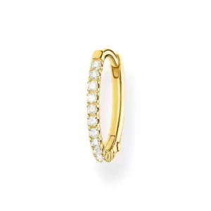 THOMAS SABO Gold Plated CZ Large Single Hoop Earring