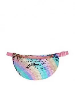 image of Monsoon Girls Rainbow Sequin Bum Bag - Multi