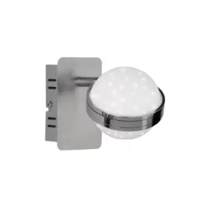 Image of Wofi Monde LED Wall Lamp - Nickel Matt Finish & Chrome