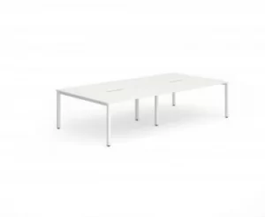 image of B2B White Frame Bench Desk 1200 White (4 Pod)