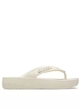 Image of Crocs Crocs Classic Platform Flip Flops, Bone, Size 5, Women