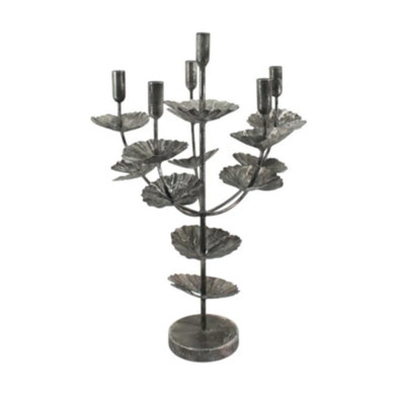 Image of MSL 57CM SILVER METAL CANDLE HOLDER