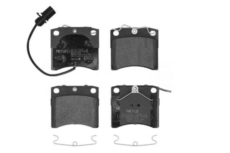 Image of MEYLE 025 231 7618/W Brake pad set Front Axle, incl. wear warning contact, Original Quality, with anti-squeak plate Brake Pad Set,disc brake (402)