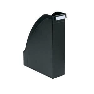 image of Original Extra Capacity A4 Magazine File Black with Adjustable Spine Label Holder