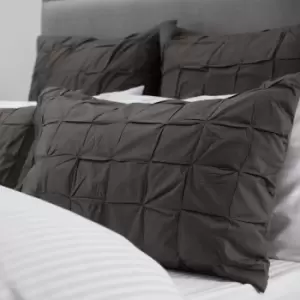 Image of Belledorm Darley Housewife Pillowsham (One Size) (Charcoal Grey)
