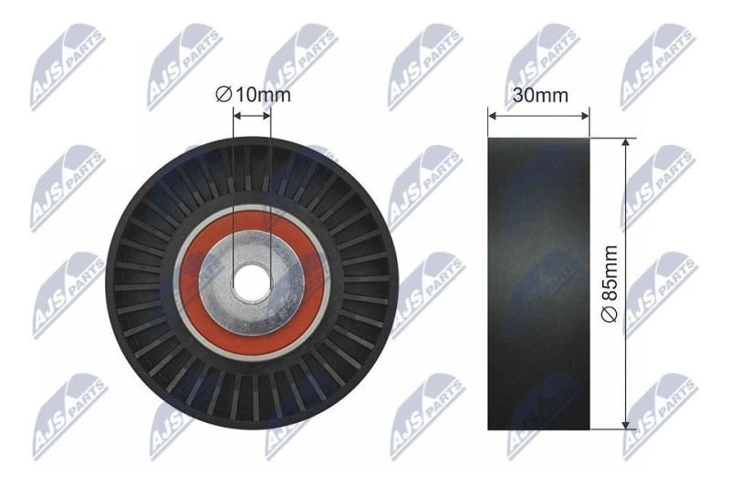Image of NTY Deflection / guide pulley, V-ribbed belt NTY RNK-SB-002