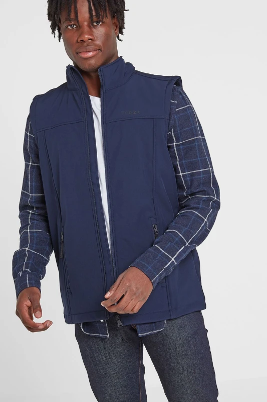 Image of TOG24 TOG24 Men 'Feizor' Shower Resistant Softshell Gilet in Navy Size: Small Navy S Male 5053023059321