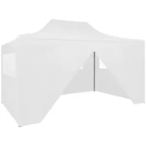 image of Professional Folding Party Tent with 4 Sidewalls 3x4 m Steel White Vidaxl White