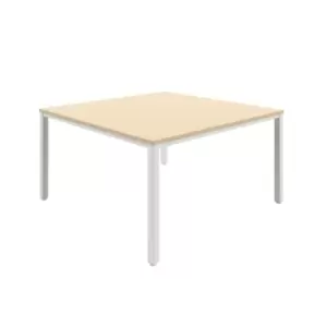 Image of Fraction Infinity Square Maple Meeting Table With White Legs - 140 X 140