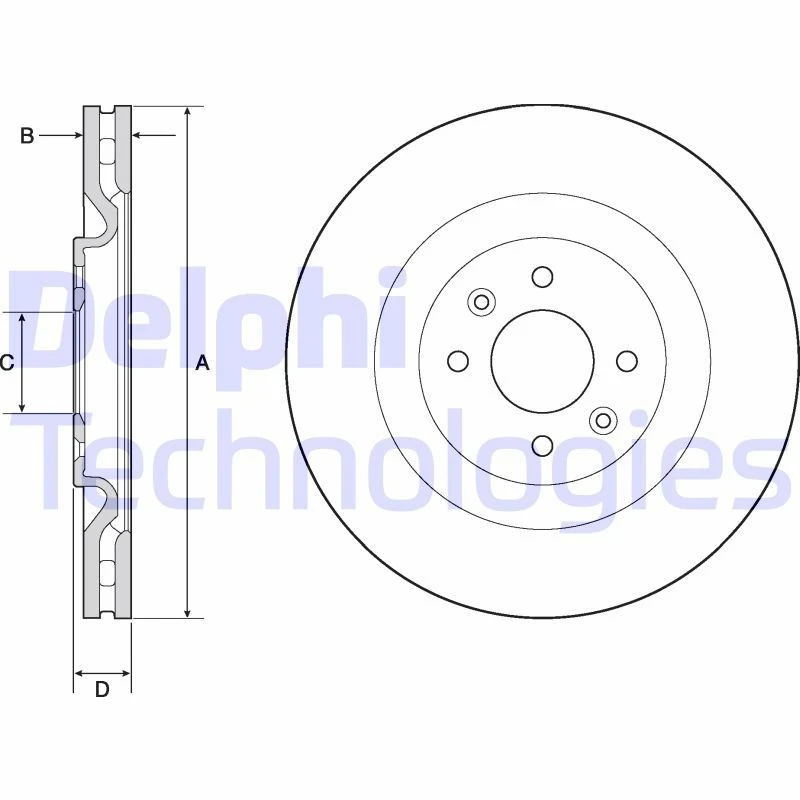 Image of DELPHI Brake disc DELPHI BG4689C