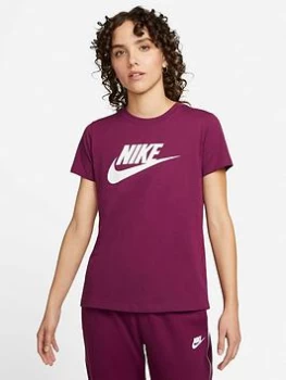 Image of Nike NSW Essential Short Sleeve Tee - Purple, Purple, Size L, Women
